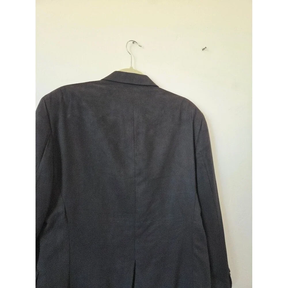 Chaps Faux Suede Black Blazer Sport Jacket Men's 42 L Single Breasted Retro